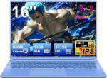 S&uuml;learvuti 16-tolline 4 tuuma Celeron N5095 (kuni 2.9GHz) 12+512GB SSD laiendus 1TB S&uuml;learvuti Win11 koos 5G WiFi 1920x1200 BT4.2 traadita hiir ja AZERTY klaviatuur Sinine