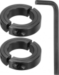 hankekaart 2 St&uuml;ck 1-3/8 Zoll Bohrung Klemmschaft Kragen Schwarz Karbonstahl Split Locking Collar 2-1/4 Zoll OD 9/16 Zoll dick mit 3/16 Zoll Flachsechskantschl&uuml;ssel f&uuml;r Zahnriemenscheibe