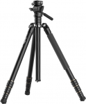 SMALLRIG CT150 Travel Video Tripod, 61.8 Inch Video Camera Tripod Monopod with Pan/Tilt Video Head, QR Plate for Arca, 360&deg; Pan and 90&deg;/-70&deg; Tilt Function, Max Load Capacity 3kg/6.6lb - 4937