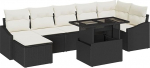 Rantry 8-teiliges Garten-Sofa-Set mit Kissen in Schwarz Poly Rattan Gartenlounge Model3349043