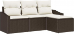 Rantry 4-teiliges Garten Sofa Set mit Kissen Braun Poly Rattan Gartenlounge Model3346668
