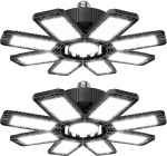 ANNIFUNLY garaažilamp LED 210 W - 2 tk 21000 lm t&ouml;&ouml;koja lamp garaaživalgustus 6500 K tempermalmistatud laevalgusti 8 paneeliga, keldrilamp Bay Light &auml;rit&ouml;&ouml;koja laohoone jaoks