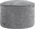 Icon Milano Stool, Grey, Fluffy Chenille Fabric, Velvet Bean Bag, Pouf Stool with Filling, Footstool for the Living Room, Decorative Living Room