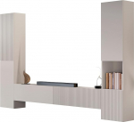 Mirjan24 Cholon I Wall Unit, Modern Living Room Set, Wall Cabinet, Display Cabinet, TV Lowboard (Cashmere)