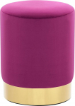 vidaXL Barrel Shape Upholstered Stool Stool Velvet Stool Pouf Velour Footstool Round Purple Golden Velvet 28 x 36 cm Metal