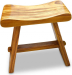 Japan Somboon Stool 49 cm Teak Stool with Curved Seat Also Suitable as a Bathroom Stool or Footstool