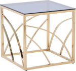 JaHECOME kohvilaud, k&uuml;ljelaud, diivanilaud elutuppa, magamistuppa, k&ouml;&ouml;ki, kohvikusse ja baari, kaasaegne kohvilaud roostevabast terasest raami ja halli l&auml;bipaistva karastatud klaasiga (kandiline kuldne)