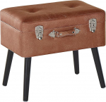 Beliani Mallard moodne stool hoiuruumiga pruun kunstnahk