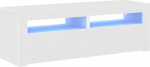 vidaXL TV-kapp LED-valgustitega, Lowboard, TV-kapp, Sideboard, HiFi-kapp, TV-m&ouml;&ouml;bli laud, lauaplaat, valge, 120 x 35 x 40 cm.