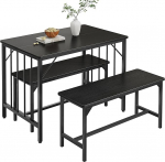 YITAHOME s&ouml;&ouml;gilaua ja 2 tooli komplekt, 3-osaline s&ouml;&ouml;gitoa komplekt koos pingiga, ruumi s&auml;&auml;stev hommikus&ouml;&ouml;gilaudade komplekt, s&ouml;&ouml;gitoa m&ouml;&ouml;bel k&ouml;&ouml;ki, koju, must