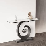 Moderner Rock Panel Konsole Sofatisch mit Metallrahmen, Einfacher Wohnzimmer Beistelltisch f&uuml;r Flur, Foyer, Eingang, Eingang, Modern Dekorativ