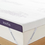 Inofia GELEX Gel Memory Foam madratsipealne topper kahekordsele voodile 10cm koos pestava kattega R&otilde;hu leevendav jahe 2-kihiline vaht h&otilde;lpsaks taastumiseks 100 &ouml;&ouml;d kodust eemal (135 x 190 cm)