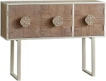Konsolentisch, Vintage Massivholz Eingangstisch mit Stauraum Bauernhaus Eisen Sideboard Flurtisch