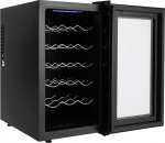 WooDerson Weink&uuml;hlschrank, 46L Kapazit&auml;t f&uuml;r 18 Flaschen, Premium Edelstahl mit blauer LED-Beleuchtung, t&auml;pne temperatuurireguleerimine 8-18℃, ger&auml;uscharm 38dB, modernes Design