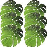 FUNNETOYU Eva Monstera Blatt Tischsets 6 St&uuml;ck rutschfest und Isolierend Gr&uuml;n Waschbare Tischmatten f&uuml;r Geschirr und Dekoration