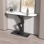 Schmaler Konsolentisch f&uuml;r den Eingangsbereich - rustikaler Akzent-Sofatisch mit Metallrahmen, 31,5 Zoll Langer Flur-Eingangstisch f&uuml;r das Wohnzimmer, schwarzes Finish, platzsparendes Design