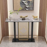 Schmaler, Grauer Konsolentisch im chinesischen Stil mit Stauraum, 39,4 Zoll gro&szlig;er Flur-Akzenttisch f&uuml;r den Eingangsbereich des Wohnzimmers, stilvolle Eingangsm&ouml;bel, platzsparendes Design