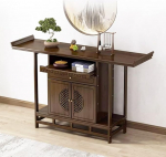 P&auml;hklipuu altarilaud, 39,3-tolline bambusest Buddha ni&scaron;&scaron;ikapp, meditatsiooniohvri laud koos ladustamisega, Hiina budistlik altar koduseks kasutamiseks