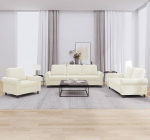 Gecheer 3-osaline diivanikomplekt koos pehmendusega kreemjas sametist kaasaegne diivan polsterdatud diivan elutuppa magamistuppa m&auml;ngutuppa 3202178