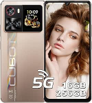 CUBOT X100 5G nutitelefon 6,88-tolline HD+ 120Hz, 16GB RAM (8GB + 8GB t&auml;iskasvanud), 256GB ROM, 64MP kaamera, Android 15, Dimensity 7025, kuldne