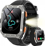 Blackview Smart Watch Men koos GPS / kompassi / Bluetooth-k&otilde;ned / LED-valgustus / ChatGPT / t&otilde;lkijaga, spordikell 100+ spordirežiimiga, pulssi, une sammud, kalorikilomeetrite seire, spordikell Androidile