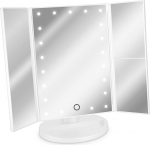 Navaris LED kosmeetikapeegel Kokkupandav seisev peegel - Valgustatud meikimispeegel 2x 3x suurendav peegel - matt must