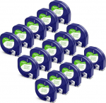 15 x &uuml;hilduv Dymo Letratag etiketilindiga 12 mm x 4 m, &uuml;hilduv Dymo Letratag etiketilindiga must valge paber LT-100H LT-100T Plus 200B XR XM, 91200 91220 jaoks.