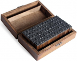 Alphabet Letters Stamps- Wooden Rubber Alphabet Letter Multipurpose Number Stamps Stamper Seal Set in a Wooden Box Case Set of 70pcs
