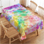 Lauakate v&auml;rviline Tie Dye muster Dekoratsioon s&ouml;&ouml;gitoa k&ouml;&ouml;ki ristk&uuml;likukujuline laudlina 52 x 70 tolliga