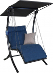 Angerer Freizeitm&ouml;bel GmbH Swing Smart 1-Seater Hollywood Swing - Garden Swing Made in Germany - Swing for Sitting, Lying and Relaxing - with Bed Function - Easy Assembly (Blue)
