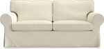 MASTERS OF COVERS Sofa Cover for IKEA Ektorp 2-Seater Sofa, Replacement Cover, Handmade, 100% Cotton, 179 x 88 x 88 cm
