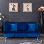 KongEU Thick Plain Velvet Full Cover Waterproof Armless Sofa Bed Throw Bed Throw Cover Foldable