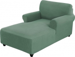 Arm Chaise Longer,Stretch Sofa Slipcover for Living Room Double Arm Lounge Chair Furniture Protector for Bedroom Machine Washable (Grass Green)