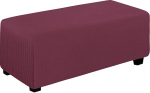 Easy-Going Ottoman Stretch Cover Folding Storage Soft Rectangular Slipcover with Elastic Bottom (Ottoman XL, ASH Rose)
