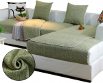 Love House Reversible Sofa Throw, Linen Cut Protective Cover Sofa Dirt-Resistant Sofa Throw, Plain Sofa Cover, Green, 110 x 210 cm (43 x 83 inches)