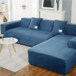 Diivanikate 1, 2, 3, 4 istekohaga, elastne diivanikate, mustust h&uuml;lgav kaitsekate, elutoa kaitsekate, libisemisvastane pestav diivanikaitse diivanikate (Royal Blue, &uuml;he istme 90-140 cm)