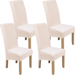 Colorxy Spandex kangast Stretch s&ouml;&ouml;gitool Slipcovers Home Decor Set of 4, Velvet, Natural, 4-Large US