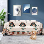 VIEWAN Boheemlaslik kootud diivanikate, Boho p&ouml;&ouml;ratav telkimisrandade tekk, eriti suur heitekate, sektsiooniline diivanikate 3 padjale, diivanitooli kate elutuppa, boheemlaslik, keskmise suurusega