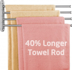 KES SUS304 P&ouml;&ouml;ratav r&auml;tikukang 4 k&auml;ega Vannituba Roostevabast terasest vanni r&auml;tikuhoidja 50 cm 180&deg; p&ouml;&ouml;ramine harjatud A2103S4L50-2