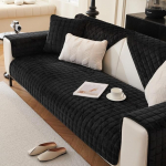 Pehme flanell diivanikatted, pestav paksendatud diivanikate, 1/2/3/4 istekoha libisemisvastane diivanikaitsja, diivanikatted, L-kujuline m&ouml;&ouml;bli kaitsja (70x150cm, must)