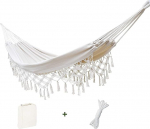 Hammock kodu sise- ja v&auml;listingimustes Boho Hammocks Macrame Double Hammock Large Cotton Soft kahele inimesele Patio Backyard Porch Muru ja aed
