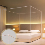 Beyeutao King Bed Canopy Frame W 150 x L 200 x H 200 cm Bed Canopy Frame White Four Poster Bed Frame Bed Frame 4 Poster Mosquito Net Frame for Bed Play Tent Frame Outdoor or Indoor