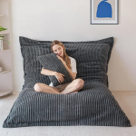 MAXYOYO XXL Bean Bag valmistatud Corduroy kangast, eemaldatav, hiiglaslik Bean Bag koos koheva vahtpolsterdusega, suur p&otilde;randapadi t&auml;iskasvanutele ja paaridele