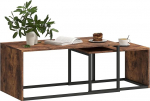 HOMCOM 2 kohvilaudade komplekt, K&otilde;rvallaud, eri kujuga, multifunktsionaalne, elegantne, lihtne, metallist alus, MDF must + pruun, 90 x 48 x 42 cm / 59 x 42 x 36 cm / 59 x 42 x 36 cm