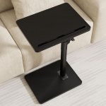 Diivanipoolne laud - 360&deg; p&ouml;&ouml;rlev k&otilde;rgusreguleeritav kohvilaud / puidust diivanilaud, diivanipoolse k&auml;etoe salve laud, suupistete k&uuml;lglaud telefoni / tahvelarvuti pesaga (must standard)