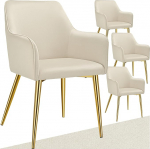 tectake&reg; 4 tooli komplekt, s&ouml;&ouml;gitoa toolid, ergonoomilised sametist toolid, m&ouml;&ouml;bel elutuppa, k&auml;etoega toolid s&ouml;&ouml;gilauale, k&ouml;&ouml;gitoolid, skandinaavia s&ouml;&ouml;gitoolid, kaasaegne toolikate, beež