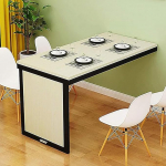 Moderner, an der Wand montierter, klappbarer Esstisch, platzsparender K&uuml;chentisch aus Holz, klappbarer Schreibtisch (35,4 x 23,6 x 29,5 Zoll, Beige B)