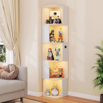 Lvifur 5 tasandiga ja LED-valgustusega raamaturiiul kontorisse, elutuppa, 35 x 35 x 165 cm, liikumisanduriga raamaturiiul magamistuppa, k&ouml;&ouml;ki, k&ouml;&ouml;ki