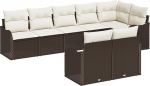 8-teiliges Garten Sofa Set mit Kissen Braun Poly Rattan Gartenlounge Model3345748 8-teiliges Garten Sofa Set mit Kissen Braun Poly Rattan Gartenlounge Model3345748