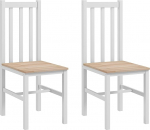 HOMCOM 2 s&ouml;&ouml;gitooli komplekt, k&ouml;&ouml;gitoolid lamelliraamiga, m&auml;nnipuidust raamiga elutuppa ja s&ouml;&ouml;gituppa, koormus 120 kg, 38,5 x 47,5 x 99 cm, valge